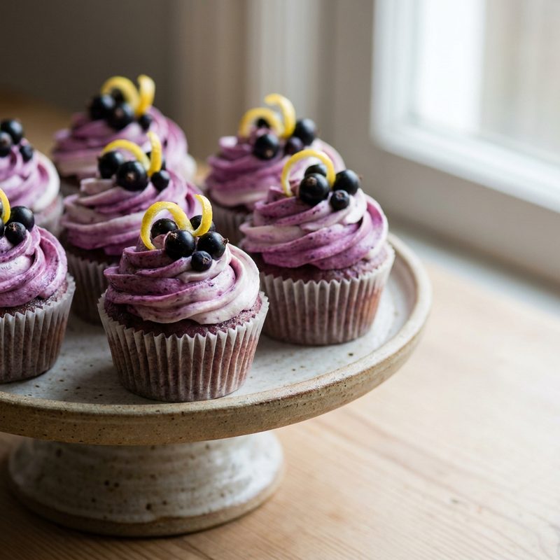 Blackcurrant and Gin Cupcakes