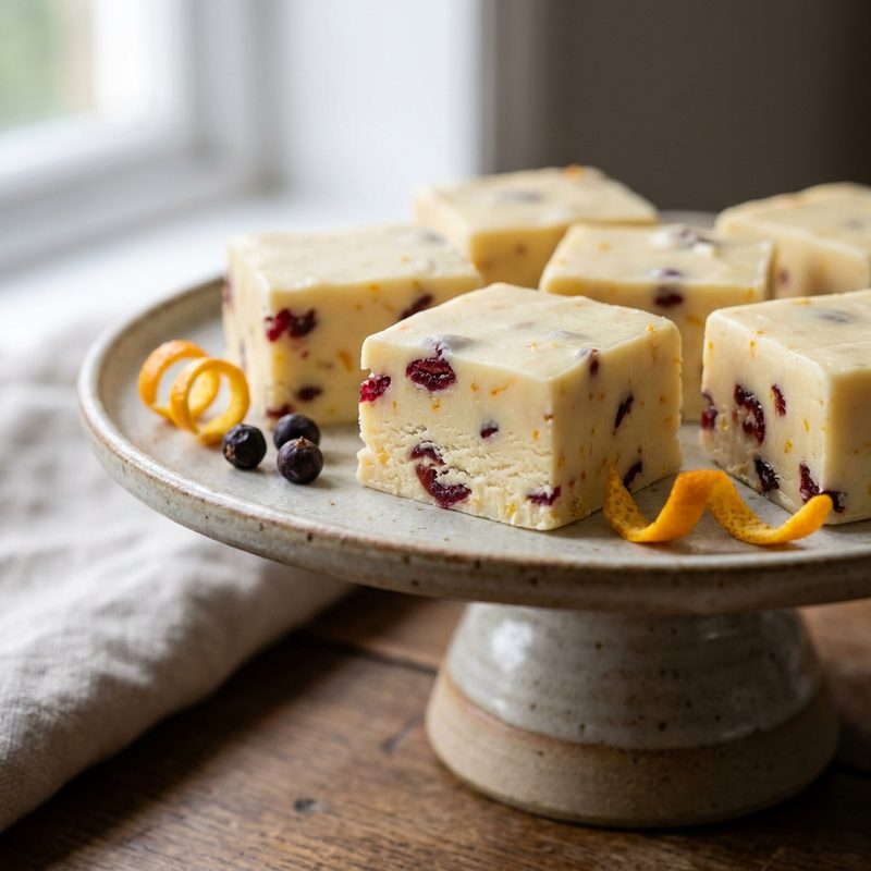 Cranberry and Orange Gin Fudge