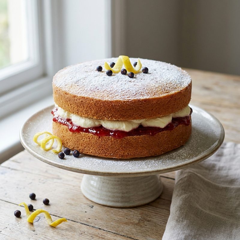 Elderflower and Gin Victoria Sponge