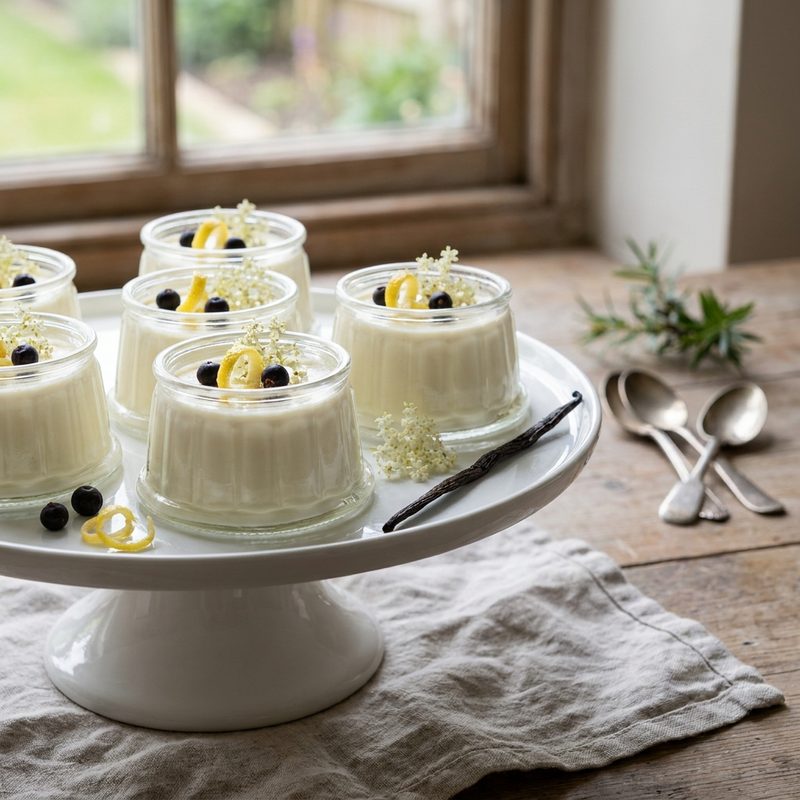 Gin and Elderflower Panna Cotta