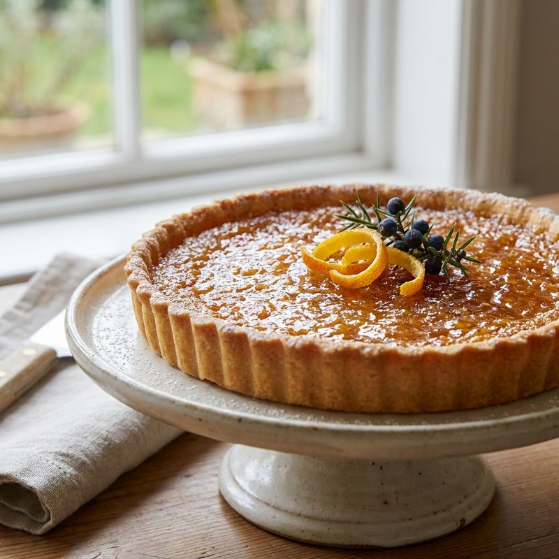 Gin and Marmalade Treacle Tart