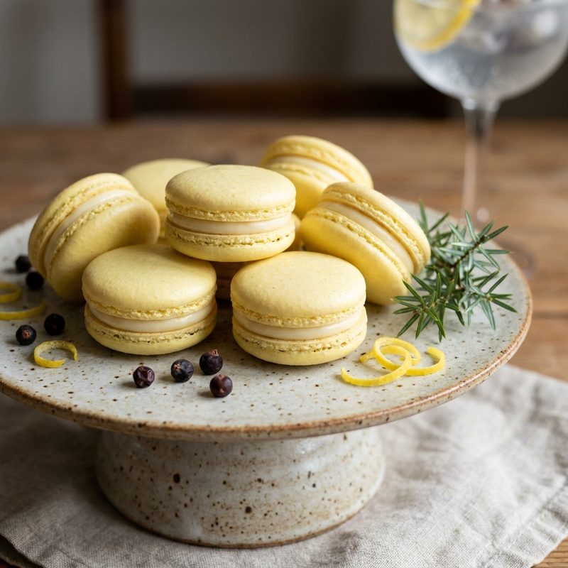 Lemon and Juniper Macarons