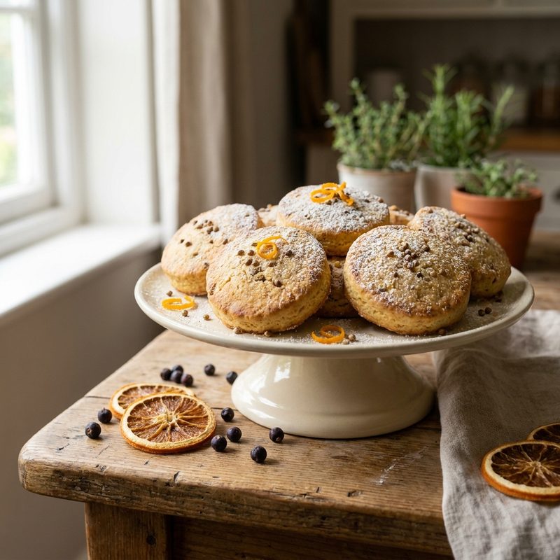 Orange and Coriander Seed Gin Biscuits