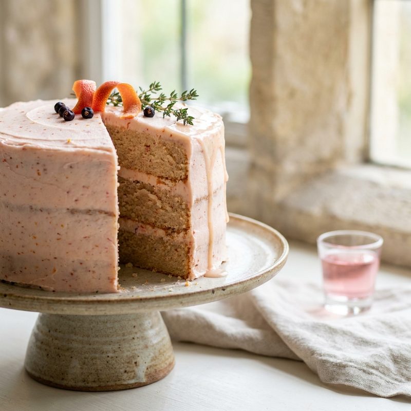 Pink Gin and Grapefruit Layer Cake