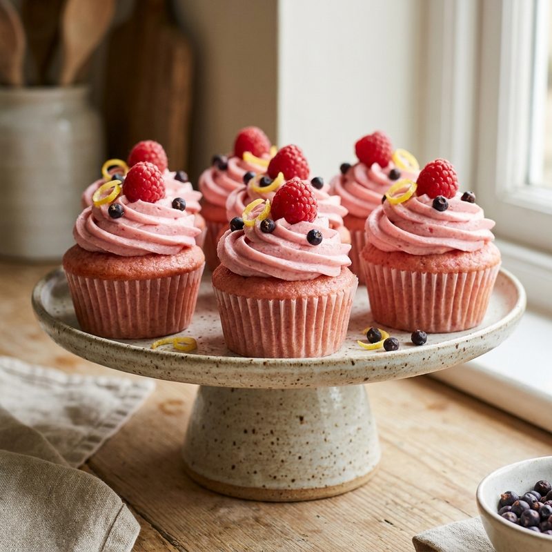 Pink Gin and Raspberry Cupcakes