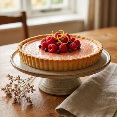 Pink Gin Custard Tart