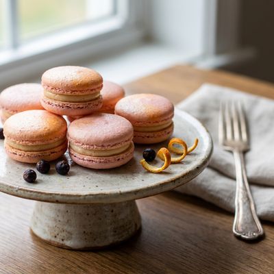Rhubarb and Ginger Gin Macarons